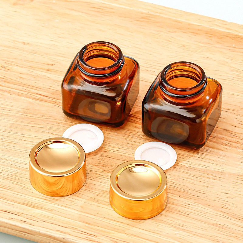 20g 20ml Custom glass eye cream bottle, small brown bottle, small sample, travel, portable cosmetics, skincare products, cream, empty bottle wholesale