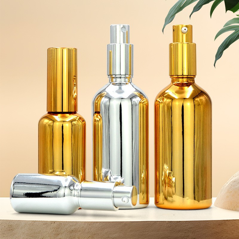 Plating essential oil gold silver lotion bottle pressing spray bottle