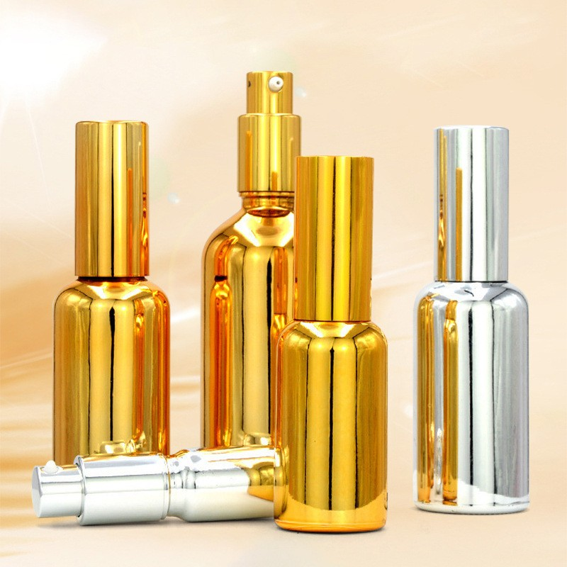 Plating essential oil gold silver lotion bottle pressing spray bottle