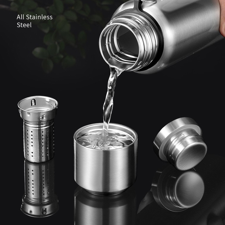 600ml Thermos custom  large capacity insulated cup 316 stainless steel tea water separation insulated cup outdoor all steel insulated cup customized logo