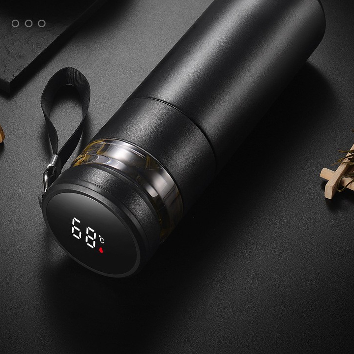 450ML Thermos Custom Digital insulated water cup 316 stainless steel temperature display intelligent insulated cup customized tea water separation insulated cup