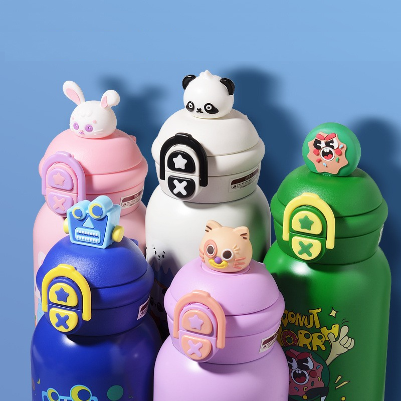 550ml Thermos custom insulated cup, children's double drinking cup, straw insulated cup, 316 stainless steel high aesthetic children's insulated cup