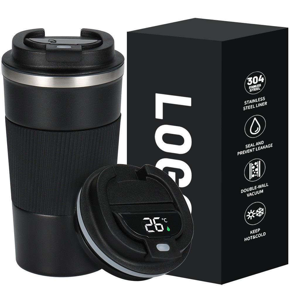 380ml 510ml Thermos custom 304 stainless steel insulated cup spray coated with silicone, high aesthetic value, simple outdoor, portable, and convenient coffee cup