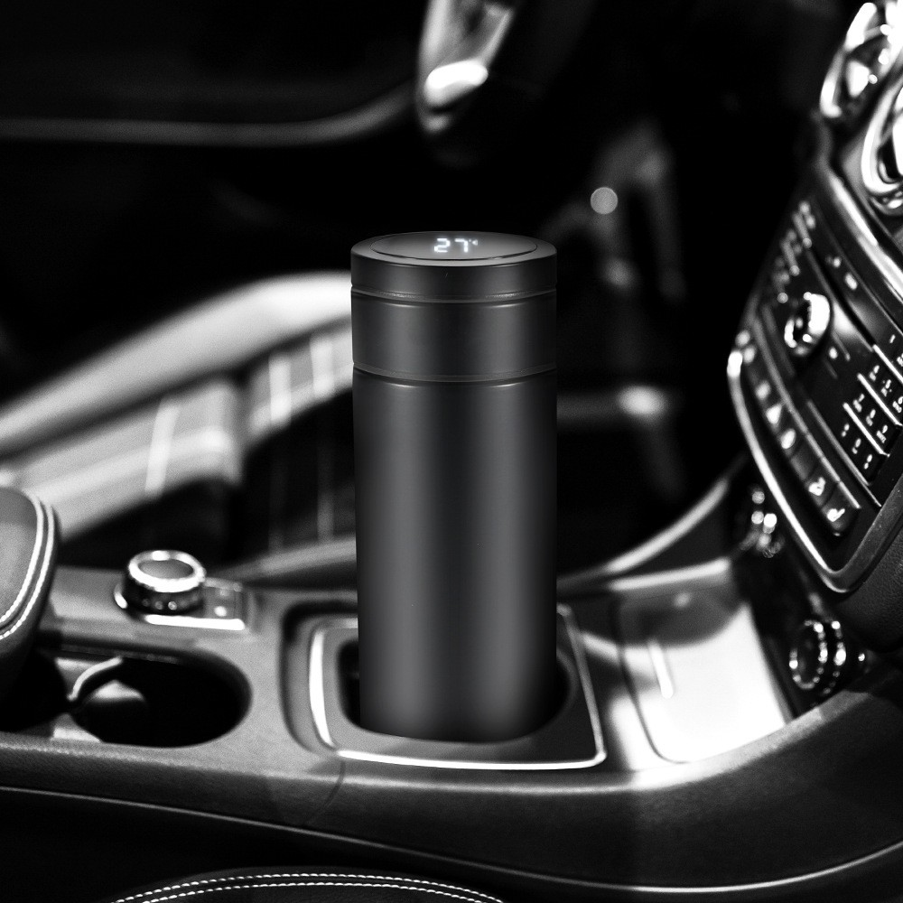 500ml 304 stainless steel insulated cup, intelligent temperature measurement, men's and women's business, thick and portable water cup, simple engraved water cup