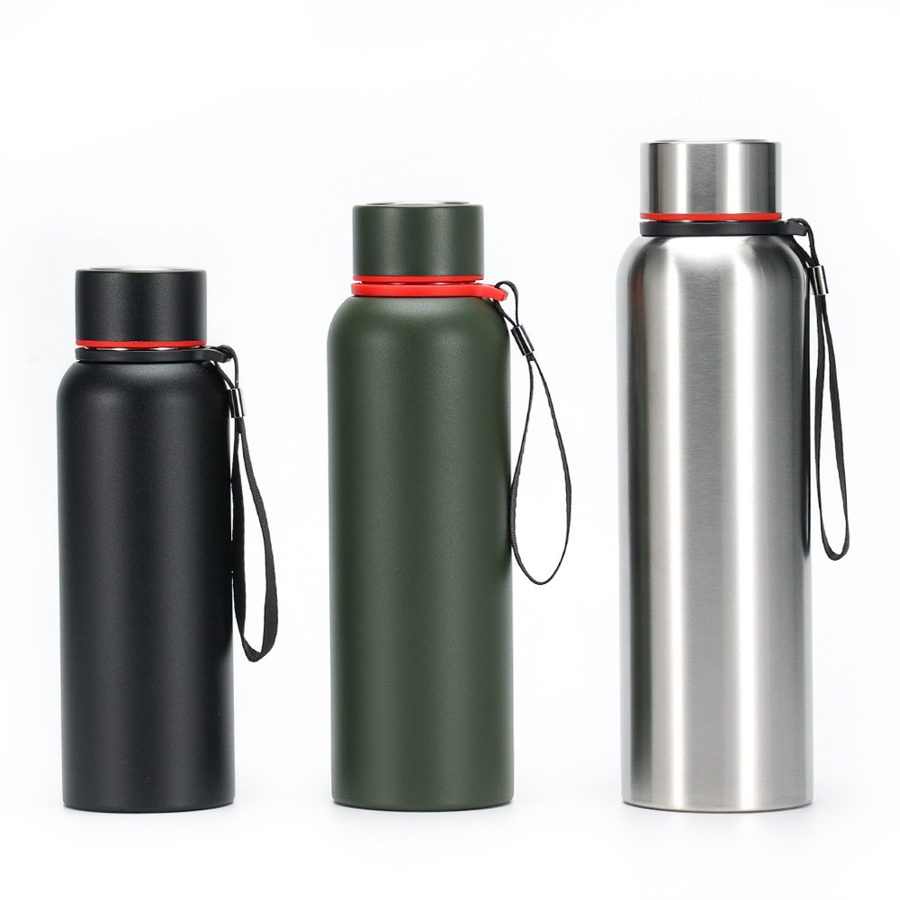 520ml/700ml/850ml  Thermos custom sports kettle double-layer vacuum insulated cup outdoor portable 304 stainless steel hiking and cycling kettle wholesale