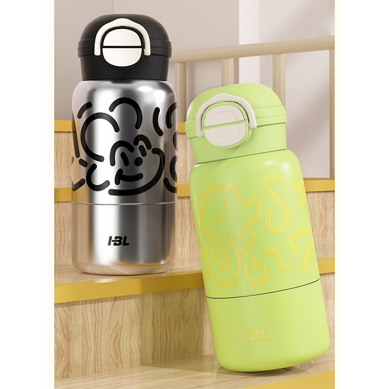 520ml Thermos custom High appearance 316 stainless steel insulated cup with large capacity and cute children's double drinking cup with straps for long-lasting insulation and cuteness