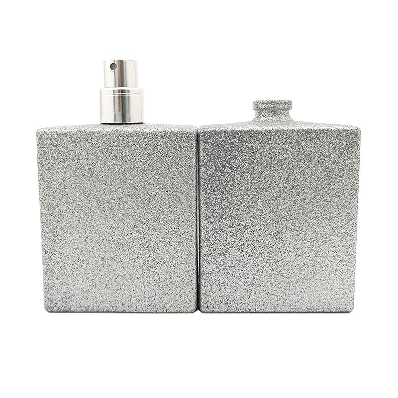 100ml Transparent outer spray powder craft bottle Multicolor optional square glitter powder perfume spray glass packaging bottle