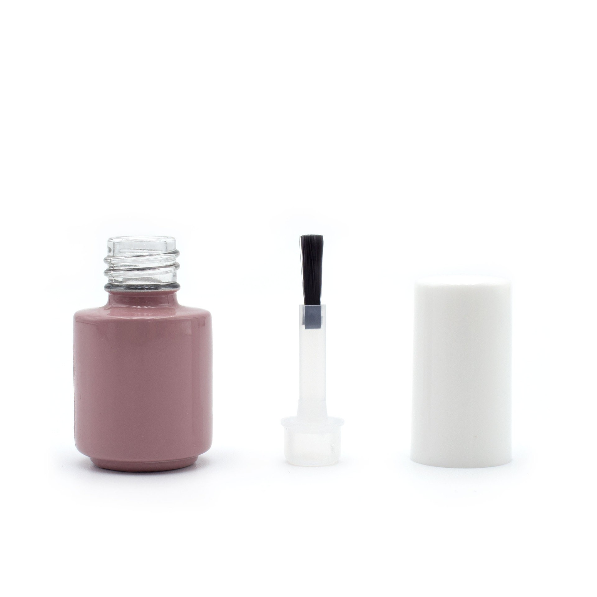 5ml customized pink yellow circular nail polish glass bottle with simple small capacity DIY nail glue dispensing bottle and brush cover