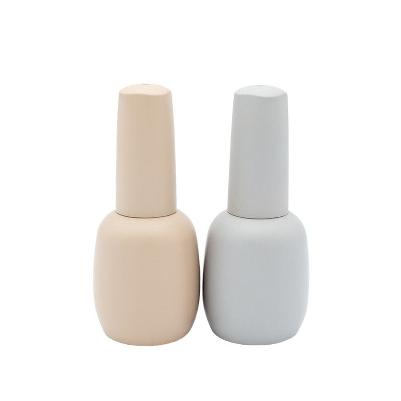 15ml customized Round nail polish glue separately bottled logo spray gradient color opaque nail polish glass empty bottle