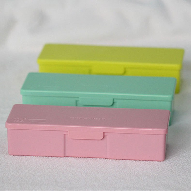 customized Wholesale PP plastic box ins simple color pencil stationery box art student sketching pen storage box