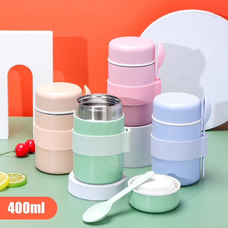 View:400ml stainless steel braising beaker 304 lunch box braising pot porridge cup double insulated cup children's breakfast portable