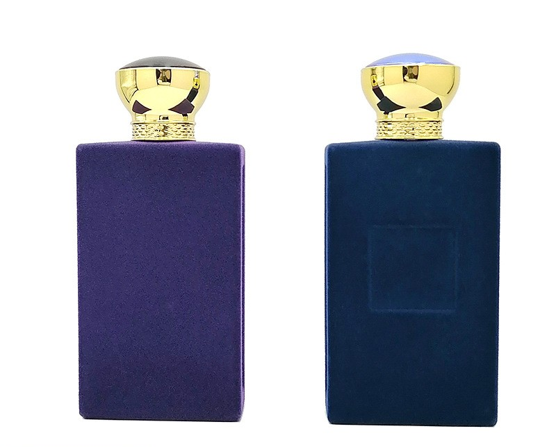 100ml glass flocking processing advanced square bayonet perfume three-dimensional flocking process groove empty bottle