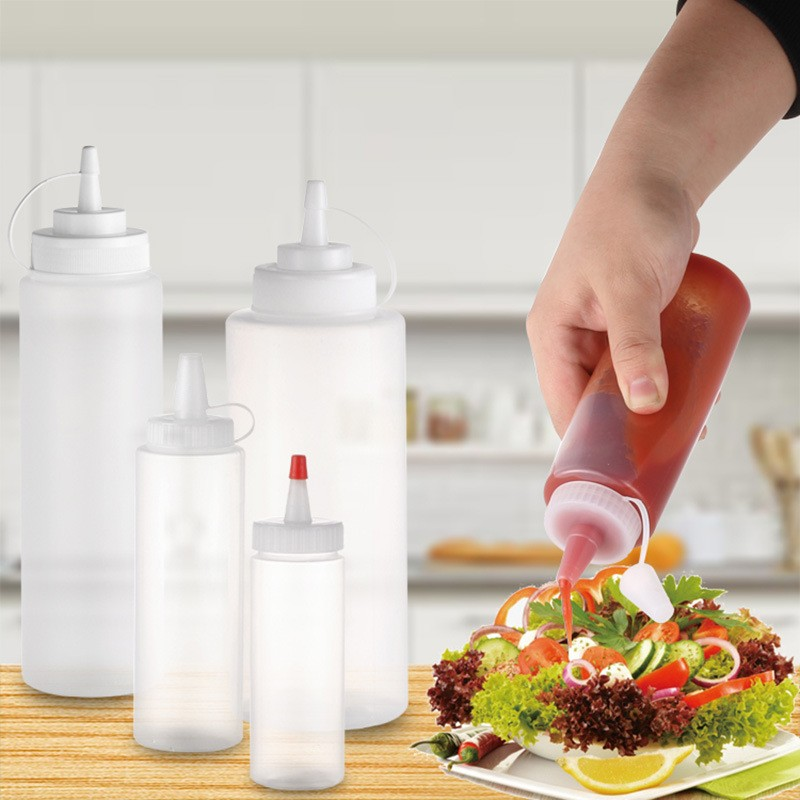 View:1000ml Wholesale Plastic Bottles Salad Tomato Sauce Needle Squeezed Sauce Bottle