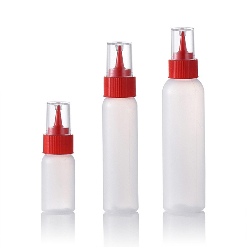 60ml wholesale plastic pointed bottle, painted pigment extrusion bottle, eyelash wig glue water bottle