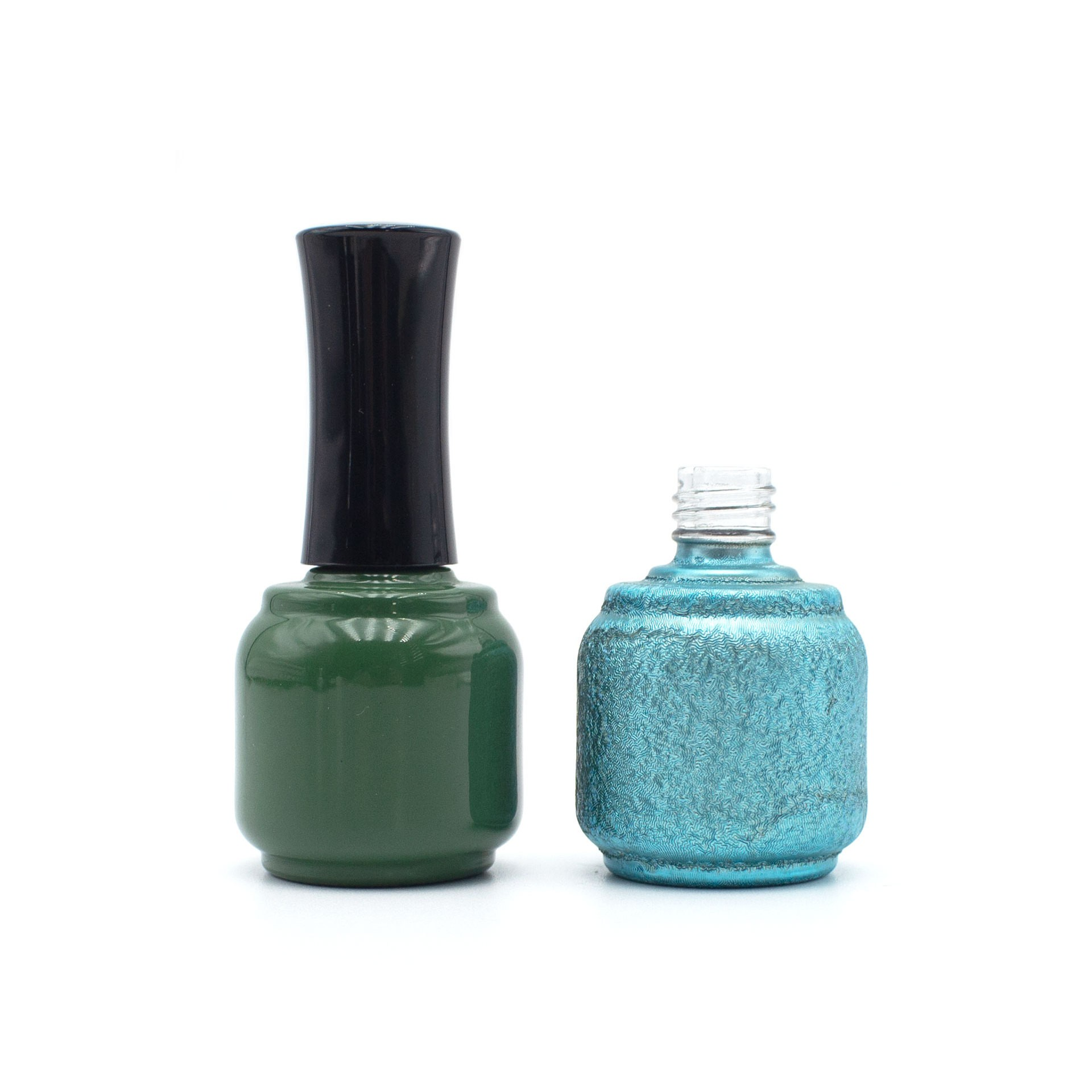 14ml round nail polish subpackage glass bottle delicate spray green touch up paint empty bottle wholesale covered brush