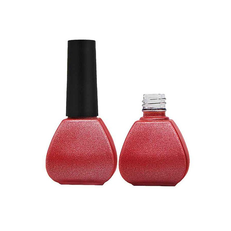 View:12ml characteristic trapezoidal nail polish glass bottle exquisite color spray nail polish empty packaging bottle with cover soft brush