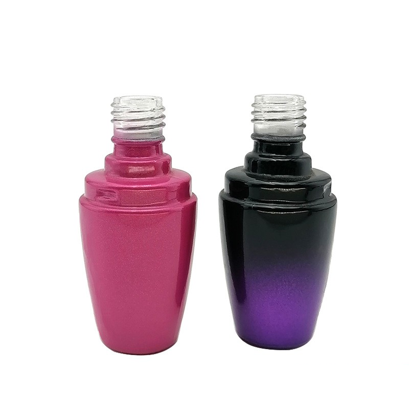 View:15ml UV varnish sprayed nail polish glass bottle Wholesale gradual color round fashionable nail polish set bottle