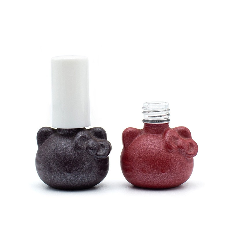 7ml cathead shaped nail polish glass empty bottle nail protection and nail beauty glue sub bottle with brush cover can be customized