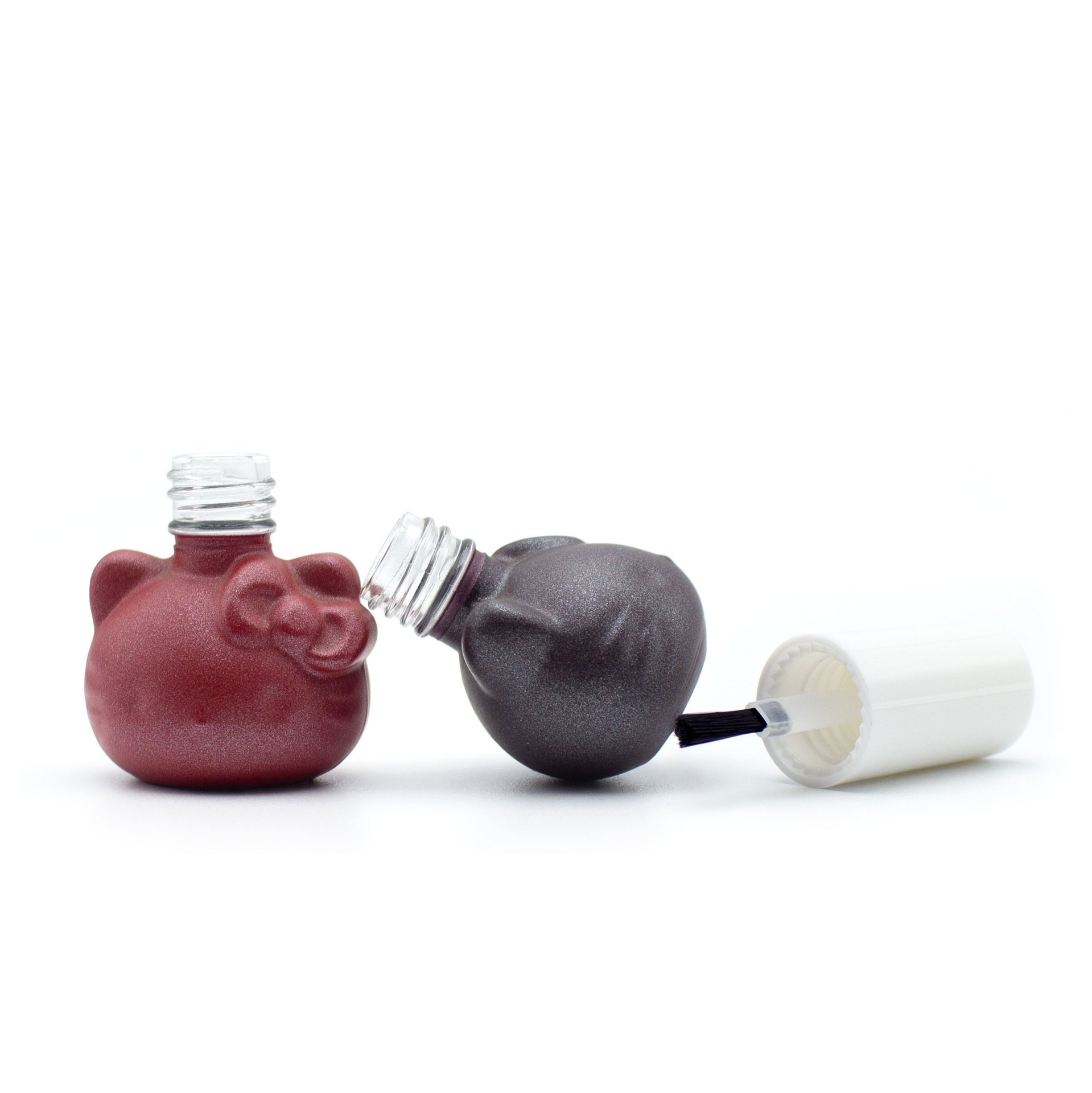 7ml customized cathead shaped nail polish glass empty bottle nail protection and nail beauty glue sub bottle with brush cover can be customized