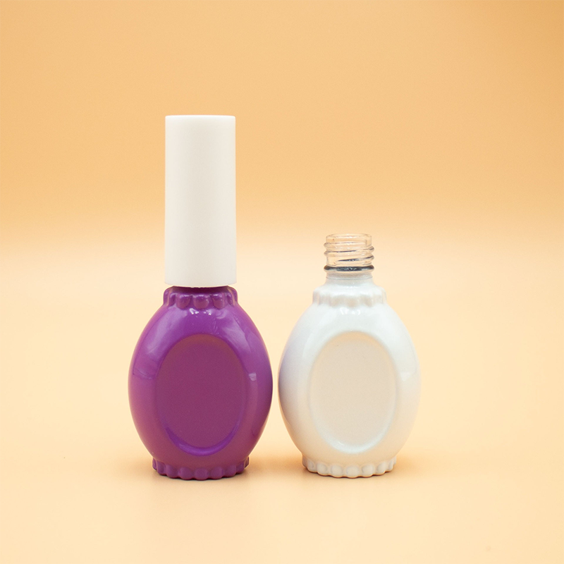 12ml nail polish adhesive packaging glass bottle spray purple white shaped bottle customizable color silk screen log