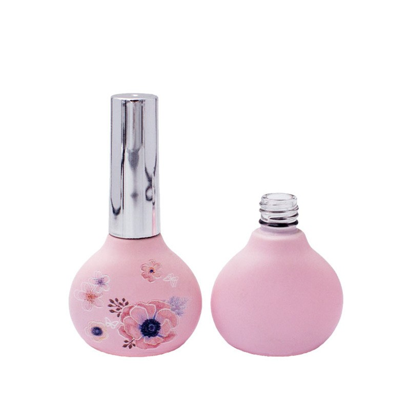 9ml wholesale round color spray printing nail polish glass bottle nail polish subpackage small empty bottle covered brush