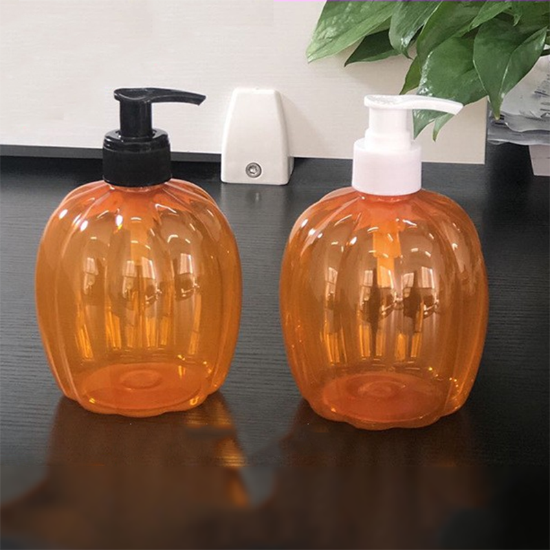 500ml transparent pet plastic pumpkin bottle press lotion cosmetics bottle hand sanitizer bottle shampoo bottle