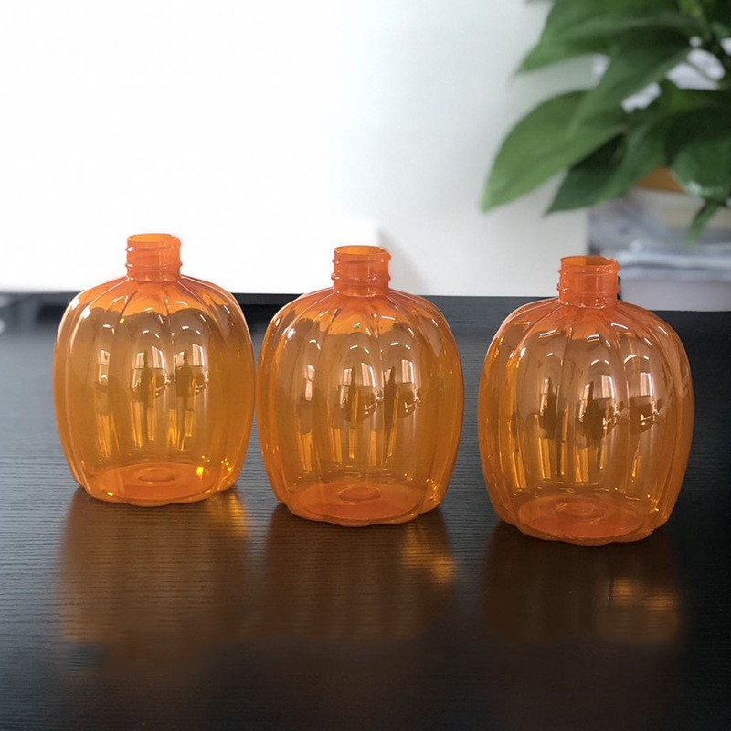 500ml Custom transparent pet plastic pumpkin bottle press lotion cosmetics bottle hand sanitizer bottle shampoo bottle