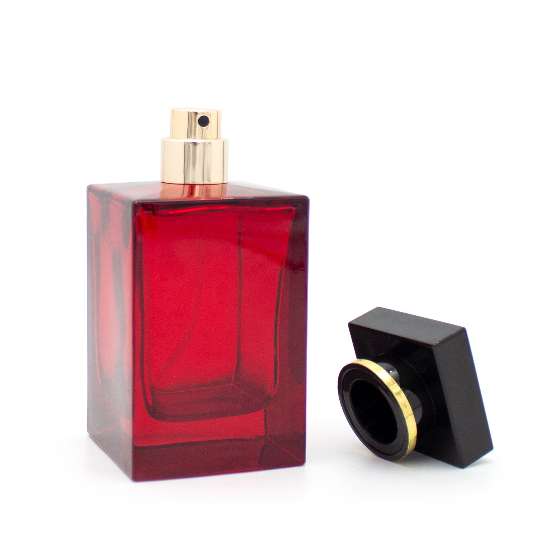 100ml customized Luxury color spray thickened classic glass perfume bottle square high-end fragrance bayonet transparent spray bottle