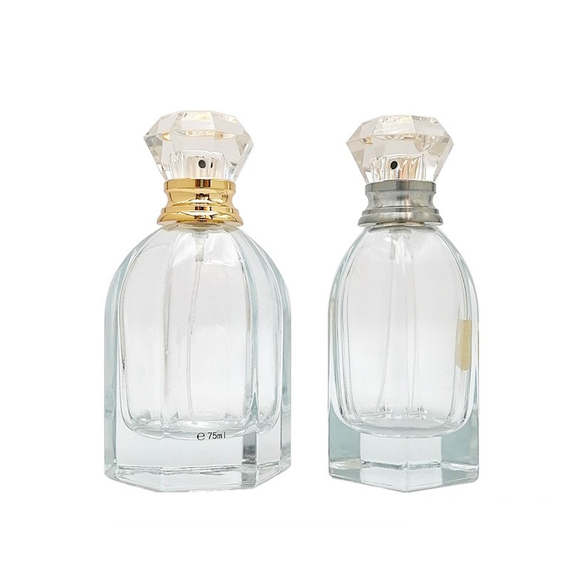 75ml hexagonal high-end perfume glass bottle polishing bayonet transparent spray bottle