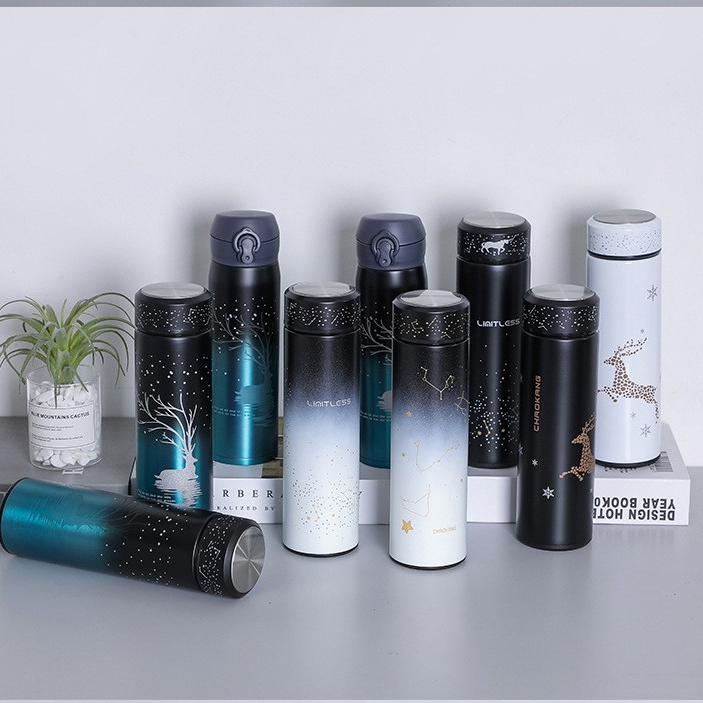 500ml Thermos Starry Night Light Insulated Cup Gradient Stainless Steel Water Cup Advertising Gift Cup Valentine's Day Gift