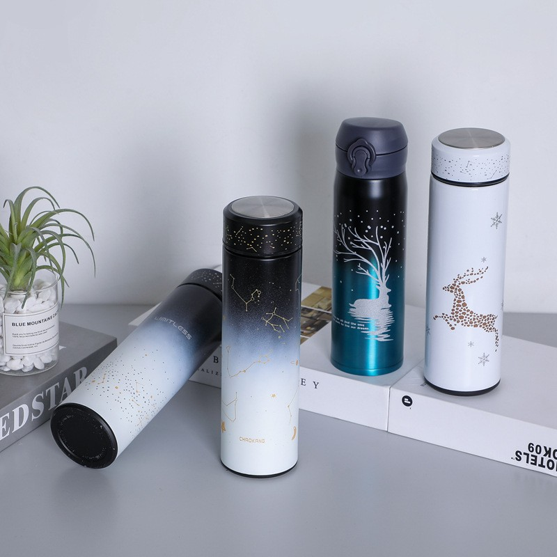 500ml Thermos Starry Night Light Insulated Cup Gradient Stainless Steel Water Cup Advertising Gift Cup Valentine's Day Gift