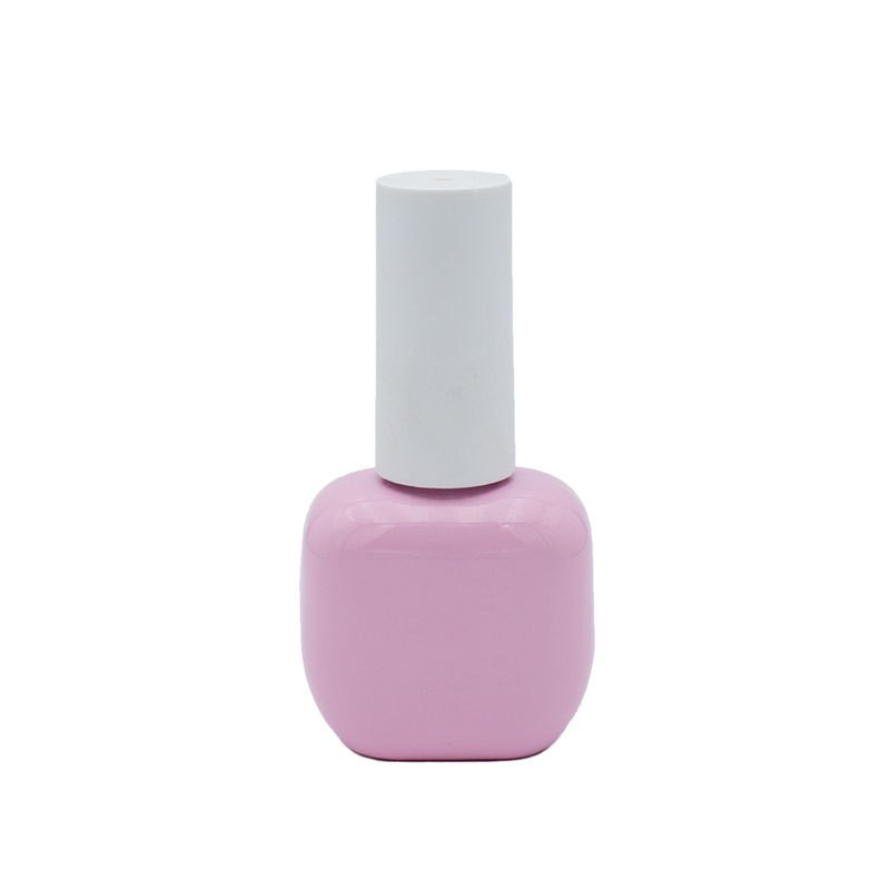 15ml light proof spray colored flat square cute nail polish glass bottle portable complete set of nail polish glue sub packed empty bottle