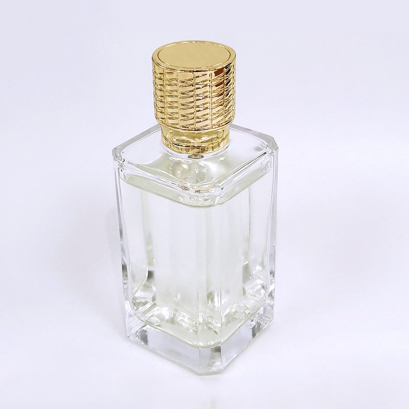 100ml customized Fashionable square thick bottom transparent perfume glass bottle Simple high color spray fragrance spray empty bottle