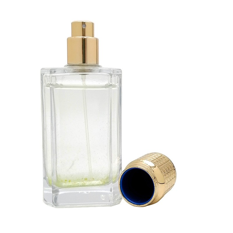 100ml customized Fashionable square thick bottom transparent perfume glass bottle Simple high color spray fragrance spray empty bottle