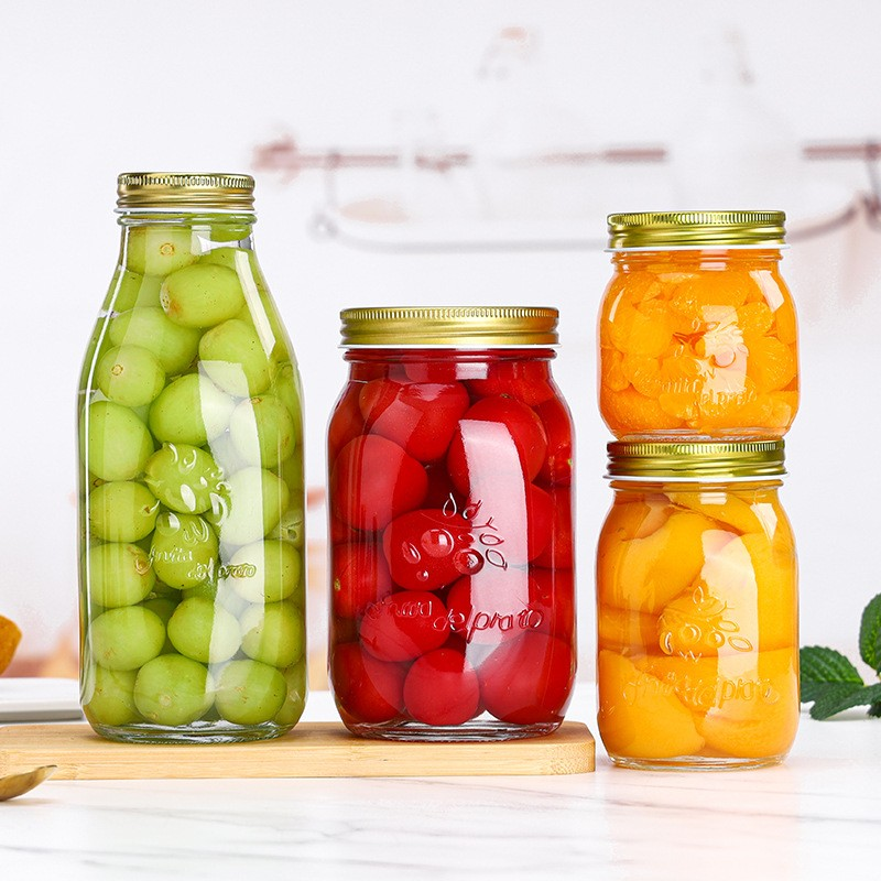 150ml food grade high temperature resistant round jam lemon paste honey bottle Guilinggao strawberry bottle lead-free glass sealed jar
