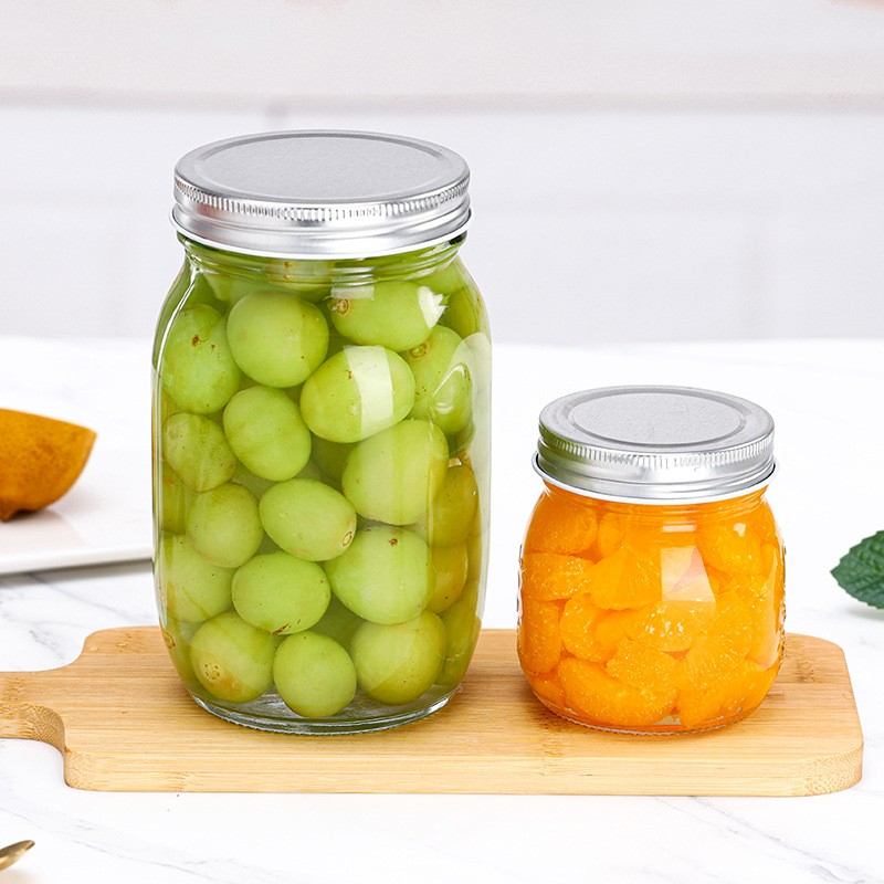 300ml food grade high temperature resistant round jam lemon paste honey bottle Guilinggao strawberry bottle lead-free glass sealed jar