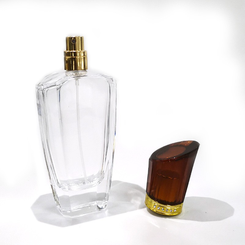 75ml customized shaped retro transparent perfume glass bottle polishing press spray bayonet fragrance empty bottle