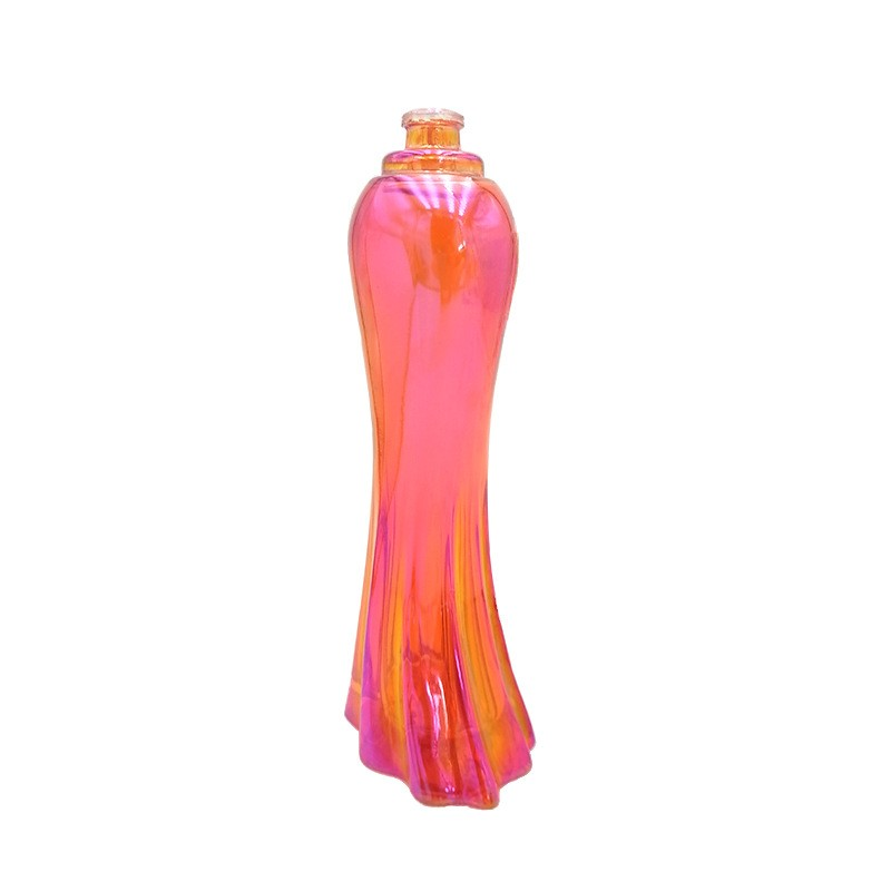 100ml Transparent fishtail shaped perfume spray glass subpackage magic color electroplating profiled spray processing bottle