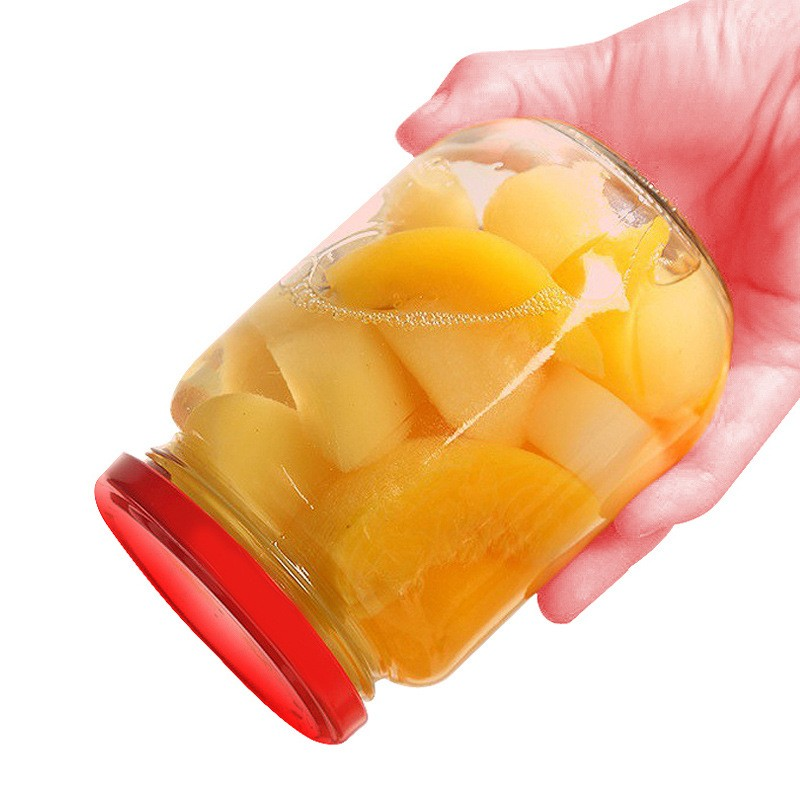 750ml Steamable Can Bottle Empty Bottle with Lid High Temperature Resistant Fruit Yellow Peach Glass Bottle Sealed Jar Food Grade Household