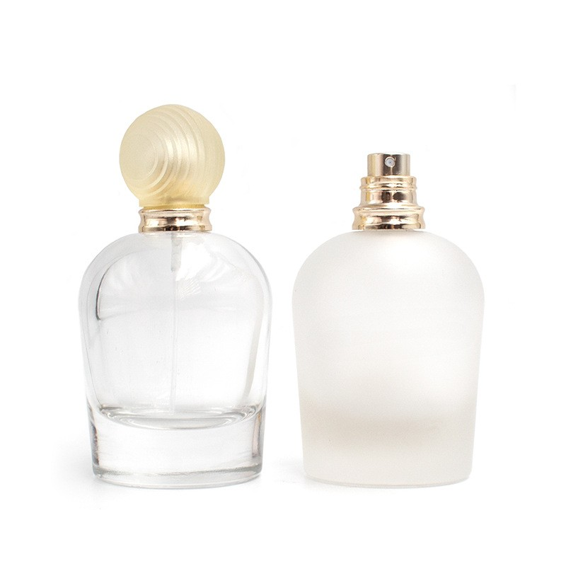 100ml Wholesale frosted glass perfume bottle Round transparent sub packaging spray bottle High end cosmetics empty bottle