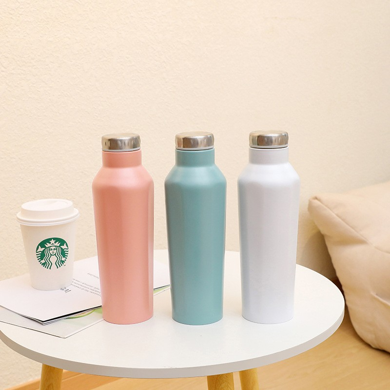 500ml Thermos Four sided insulated cup 304 stainless steel water bottle sports kettle hexagonal insulated cup portable creative car cup
