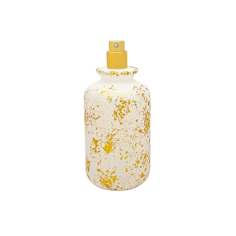 100ml customized Cylindrical relief glass perfume bottle spray color bronzing cosmetics fine spray fragrance packaging bottle