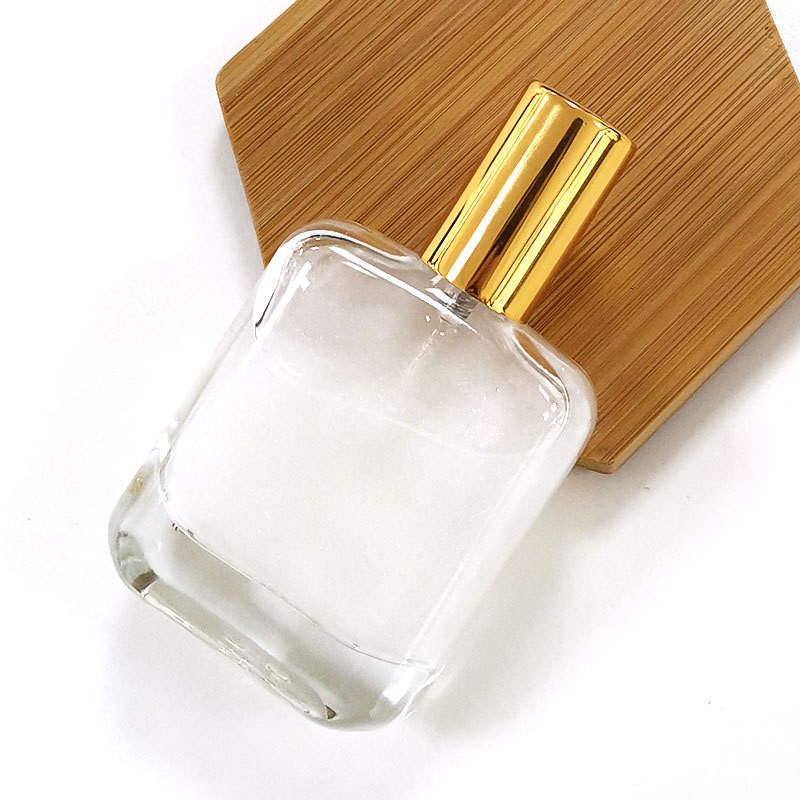 30ML Square transparent glass perfume bottle Simple press spray Portable subpackage empty fragrance bottle