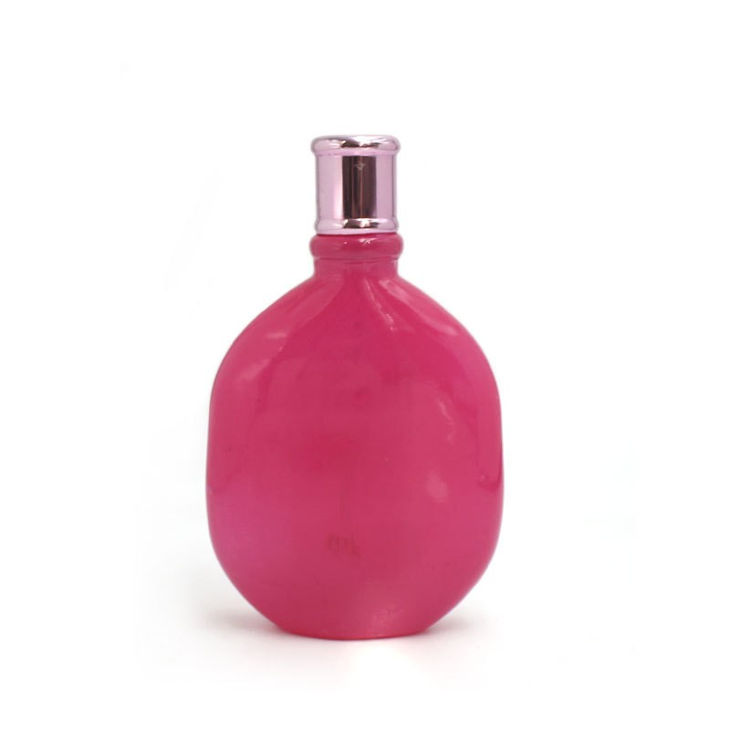 100ML Transparent spray color glass press spray oval perfume bottle fragrance pink bottle