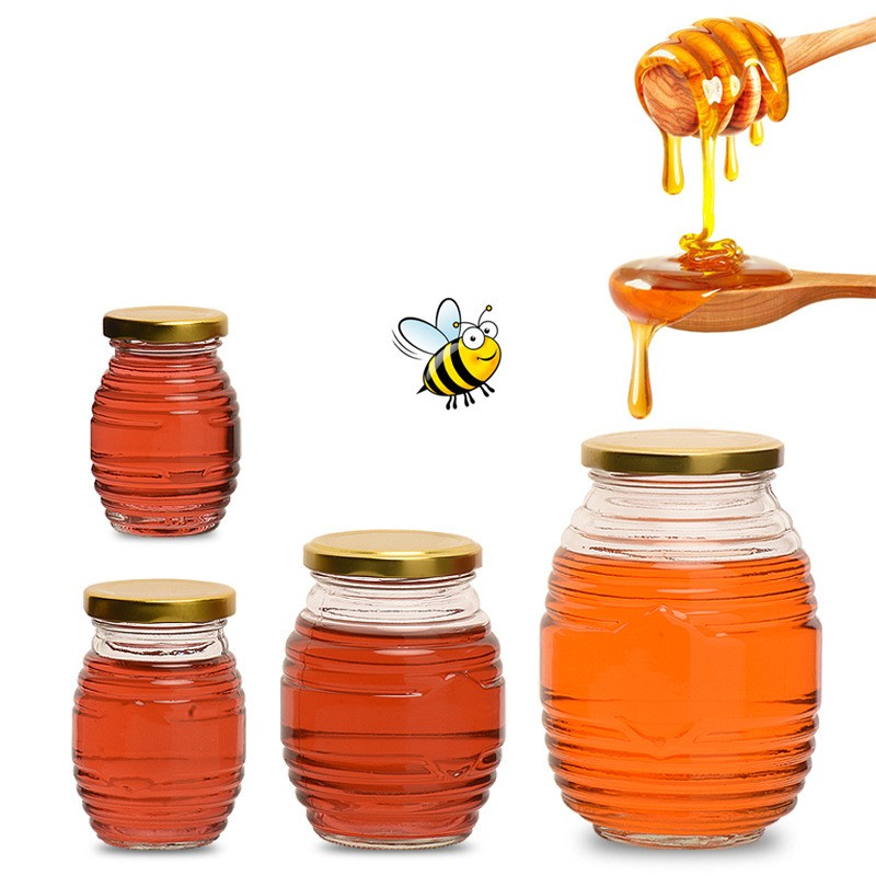 180ml Honey Bottle Transparent Sealed Empty Glass Bottle Thickened Round Jam Jar Chili Sauce Threaded Bird's Nest Bottle