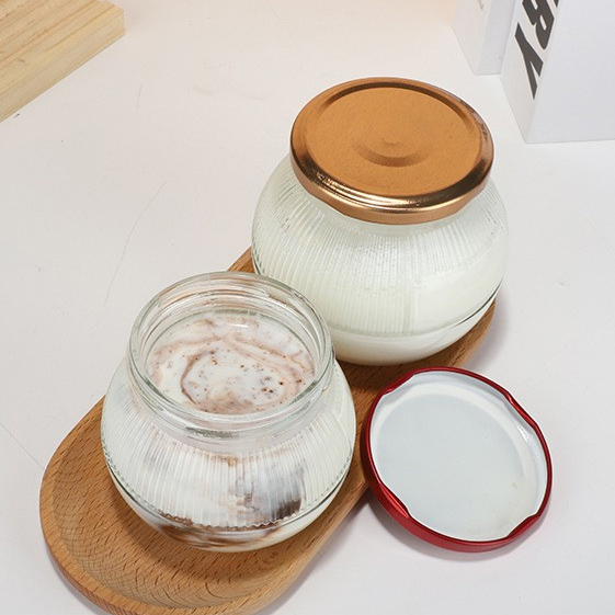 200ml Planet Bottle Round Bird's Nest Bottle Fish Glue Sealed Jar Flower Glue Bottle High Temperature Resistant Milk Jelly Packaging Bottle Glass Jar Can Stew
