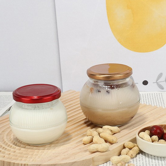 380ml Planet Bottle Round Bird's Nest Bottle Fish Glue Sealed Jar Flower Glue Bottle High Temperature Resistant Milk Jelly Packaging Bottle Glass Jar Can Stew