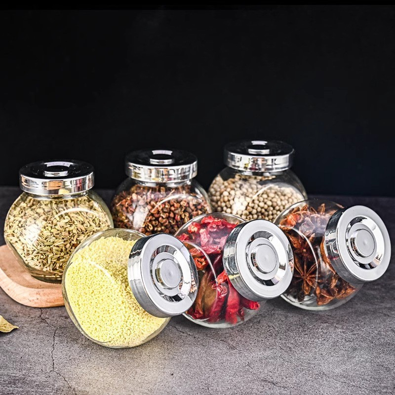480ml  Food grade seasoning jar, moisture-proof glass sealed jar, honey bottle, household small storage jar with lid