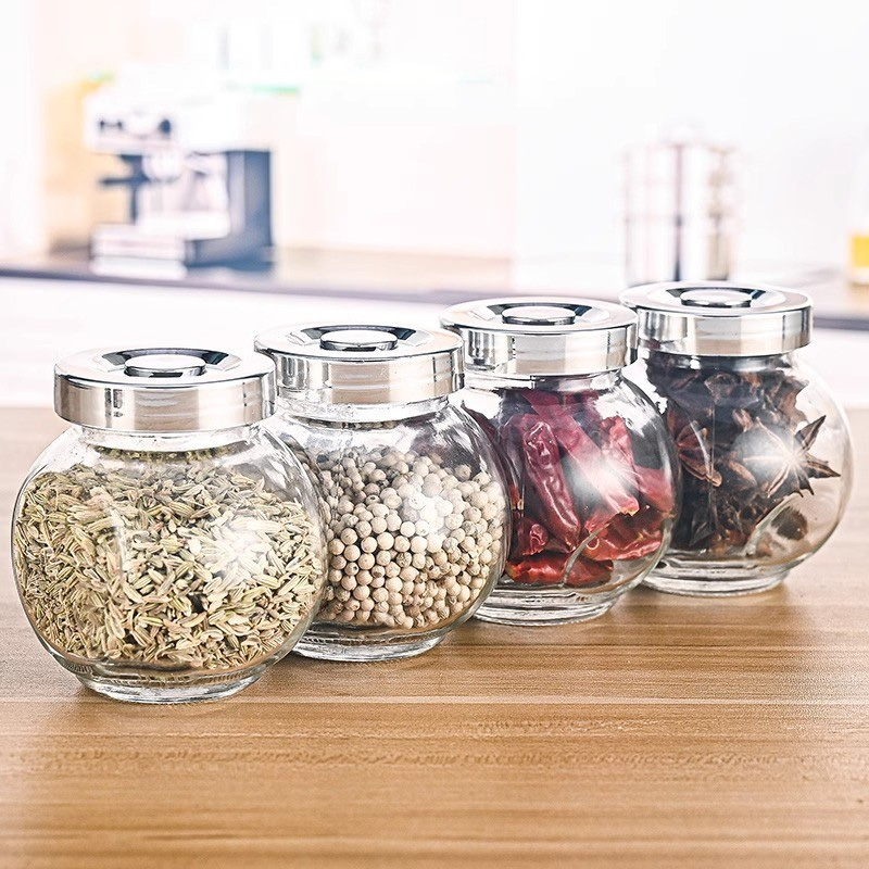 380ml  Food grade seasoning jar, moisture-proof glass sealed jar, honey bottle, household small storage jar with lid