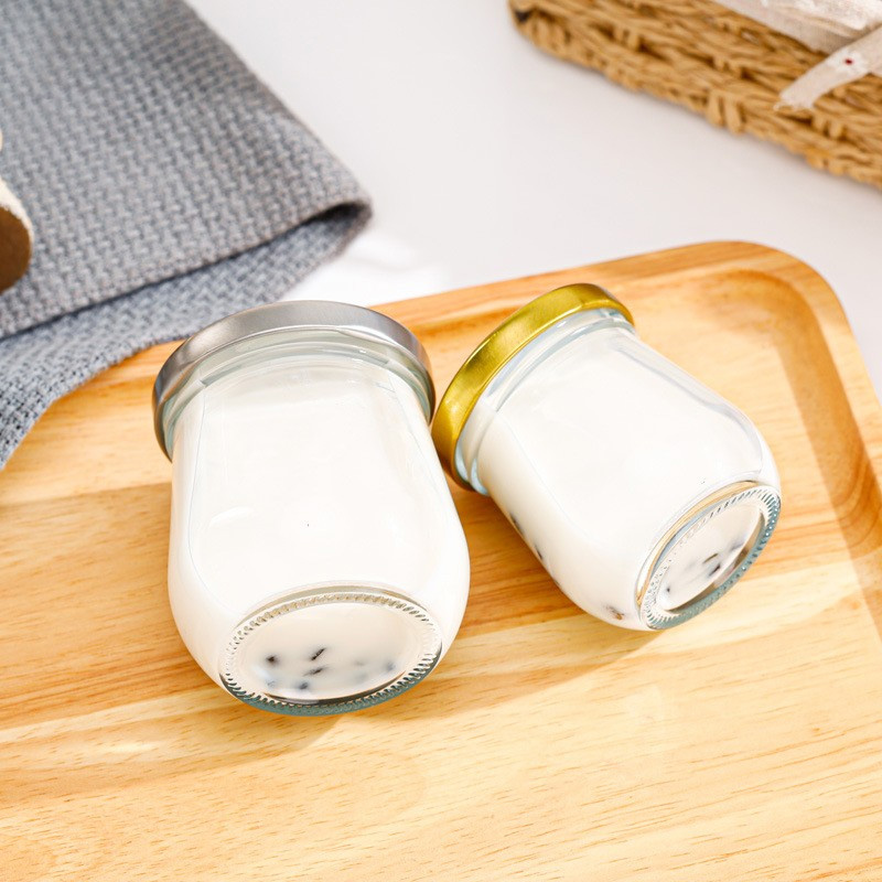 300ml  Food glass bottle, honey bottle, sealed can head bottle with lid, smooth transparent empty bottle, milk bottle